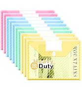WORPSON 10 Pack, Plastic Envelopes File Folders, HeavyDuty Document Folder for Letter and A4 Size...
