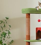 MUTTROS Mushroom Cat Tree Tower with Removable Scratcher, Large Hammock, Condo, Perch, 3 Sisal Po...