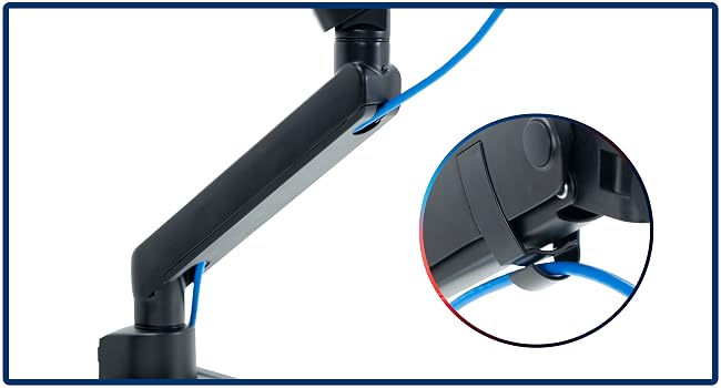 mechanical spring arm mount cable management