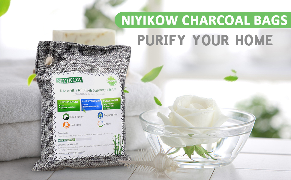 NIYIKOW Nature Fresh Bamboo Charcoal Air Purifying Bags