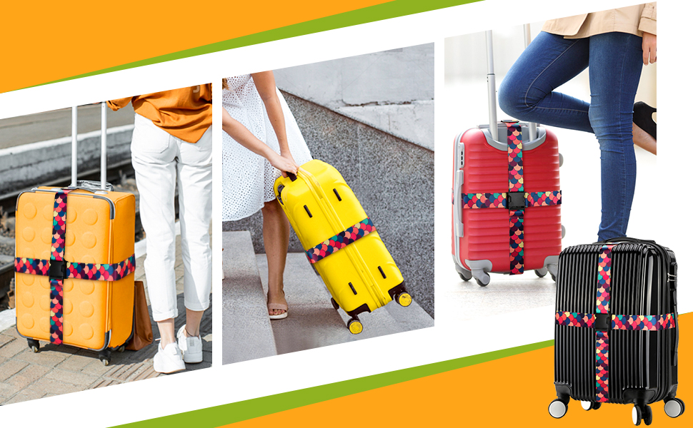 adjustable colorful luggage straps for suitcases tsa approved