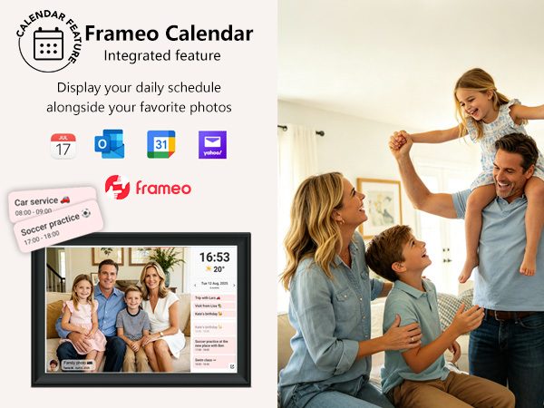 FRAMEO 10.1 Inch Smart WiFi Digital Photo Frame Digital Picture Frame Digital Calendar