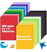 Colored Cardstock Bulk 300 sheets, 8.5” x 11” Cardstock Paper 30 Assorted Colors Construction Pap...
