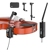 UHF Wireless Violin Cello Microphone System Violin Pickup Clip-on Instrument Microphones with Tra...