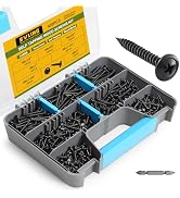 SVLING Black Wood Screws Phillips Modified Truss Head Assortment Kit 450PCS, Stainless Steel 410 ...