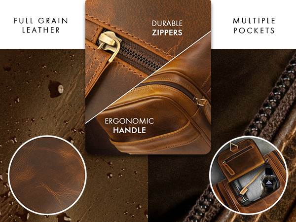 made from premium full grain leather