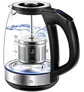 ShanSon Electric Kettle with Tea Infuser 1.7L Temperature Control Glass Electric Tea Kettle 1500W...