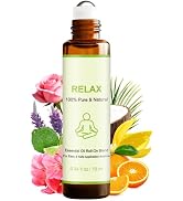 Relax Essential Oils Roll On-Natural Organic Lavender, Geranium,Ylang Ylang,Sweet orange,Bergamot...