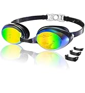 Aegend Flat Lens Swim Goggles, Anti-Fog Swimming Goggles, No Leak Anti-UV Pool Goggles for Adult ...