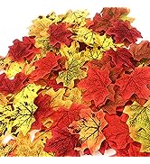 CODE FLORIST 200 Pcs Fall Artificial Maple Leaves for Thanksgiving,Weddings Decorations,Festival ...