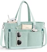 FIORETTO Corduroy Laptop Tote Bag for Women with 17 Pockets | Laptop Compartment, 40oz Cup Holder...