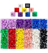 900Pcs Colorful Clothes Hanger Size Markers Assortment Kit, 9 Sizes XXS - 4XL Plastic Coding Hang...