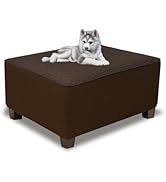 NeColorLife Ottoman Cover Rectangle Waterproof Ottoman Slipcover Rectangular Thick Storage Footre...