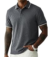 JMIERR Mens Casual Polo Shirt Short Sleeve Vacation Button Summer Beach Knit Stretchy Golf Shirts
