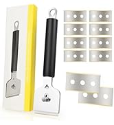 EHDIS Ceramic Hob Scraper with 10pcs Titanium Coated Blades – Metal Razor Blades Scraper Tool for...