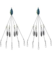 2Pcs Umbrella Rigs for Bass Stripers Fishing, Blue Freshwater Fishing Swimbait Lures Rig Kit, Lur...