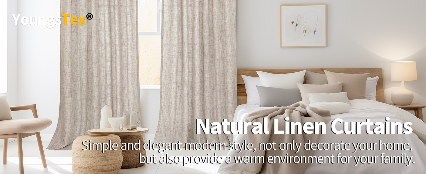 YoungsTex Natural Linen Curtains