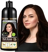 IVNIL Dark Brown Color Shampoo for Gray Hair, Instant Natural Hair Dye Shampoo for Women & Man, 3...