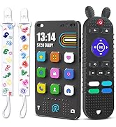 Kaodezhu TV Remote Control Shape Baby Teething Toys and Phone Shape Teether Toys for Babies 6-12 ...