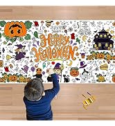 OHOME Halloween Giant Coloring Poster/Tablecloth-Halloween Crafts for Kids-30 x 72 Inches Jumbo P...