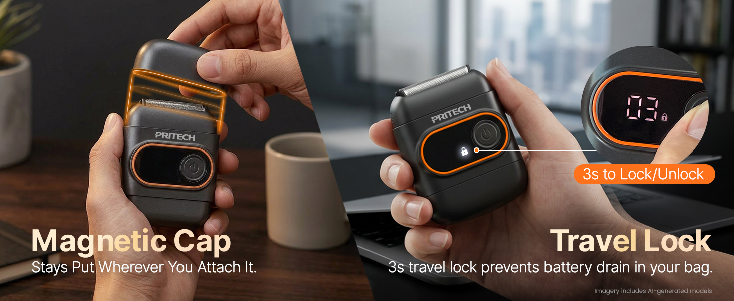 Magnetic Cap anti loss, travel lock anti misoperation