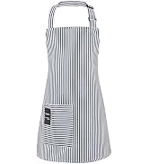 XLSXEXCL Kids Stripes Apron for Boys Girls with Side Pocket | Thin Striped Design, Kids Waterproo...