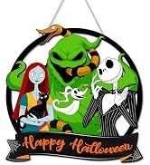 Arosche Halloween Nightmare Decorations Hanging Door Sign Happy Halloween Wooden Door Sign Funny ...