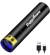 DARKDAWN UV 365nm Black Lights Mini Flashlight USB Rechargeable, Woods Lamp Portable LED Ultravio...