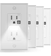 SOZULAMP Decorator Receptacle Outlet with LED Night Light,15A 125V,2 Pole 3 Wire,Tamper Resistant...