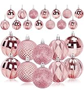 JULMELON 24PCS Christmas Tree Balls Christmas Balls Ornaments Large Hanging Christmas Balls Shatt...