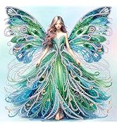 Tontut Diamond Art Painting Kit, Green, Butterfly Shape 5D DIY Partial Special Shape Diamond Art ...