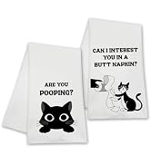 Isfvqyub Funny Bathroom Quotes Towels, Black Cat Hand Towels, Housewarming Gifts for Cat Lovers W...