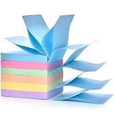 6 Pads Light Color Pop Up Sticky Notes 3x3 inch Refills, Easy to Post Sticky Notes, Accordion Sti...