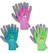 KDK 3 Pairs Kids Gardening Gloves,Yard Work Gloves for Toddlers, Youth, Girls, Boys, Childrens, S...