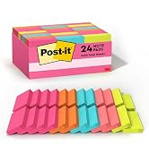 Post-it Mini Notes, 1 3/8 in. x 1 7/8 in., 24 Sticky Notes Pads, 100 Sheets per Pad, Poptimistic ...