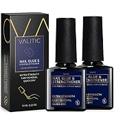 Valitic Strong Nail Glue and Strengthener for Acrylic and Press On Nails - Quick Dry Brush On Gel...