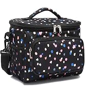 FlowFly Insulated Reusable Lunch Bag Adult Large Lunch Box for Women and Men with Adjustable Shou...