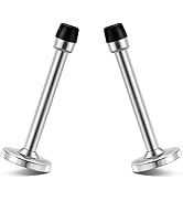 Door Stopper, 4 Inch Extra Long Door Stop,2Pack Solid Rigid Modern Heavy Duty Brushed Satin Door ...