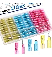 smseace 110PCS Heat Shrink Bullet Connectors Assortment Kit 22-10AWG Waterproof Bullet connectors...