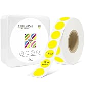 YOULAISHI 1/2 Inch Circle Dot Stickers 1000 PCS Yellow Color Coding Thermal Labels Dots Writable ...