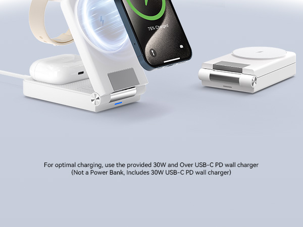 Magnetic Wireless Charging Station (Foldable 3-in-1)