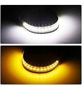 YOMTOVM ?2PCS Motorcycle LED Turn Signal Light, Fork Turn Signal Blinkers, DRL Daytime Running Li...