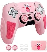 HLRAO Pink Anti Slip PS5 Controller Skin Set,Soft Protective Controller Cover Case for PlayStatio...