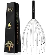 USAGA 28 Fingers Head Massager Scalp Massager Head Scratcher for Head Body Relaxing (Black)