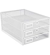 Annova Desk Organizer Wire Mesh 3 Tier Sliding Drawers Paper Sorter/Multifunctional/Premium Solid...