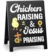 Funny Office Desk Decor for Coworkers Christians Chicken Raising Jesus Praising Sarcastic Office ...