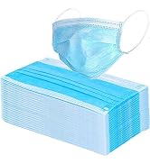 Wecolor 100 Pcs Disposable 3 Ply Earloop Face Masks, Suitable for Home, School, Office and Outdoo...