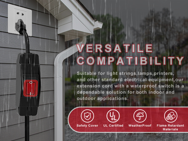 Waterproof Extension Cord with Switch