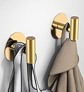 VINHOLD Gold Stainless Steel Wall Hooks, Heavy Duty Self-Adhesive Hooks for Coats, Towels, Robes,...