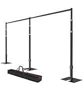 Qoolfoto Pipe and Drape Backdrop Stand, 20x10ft Heavy Duty Adjustable Background Frame with Metal...